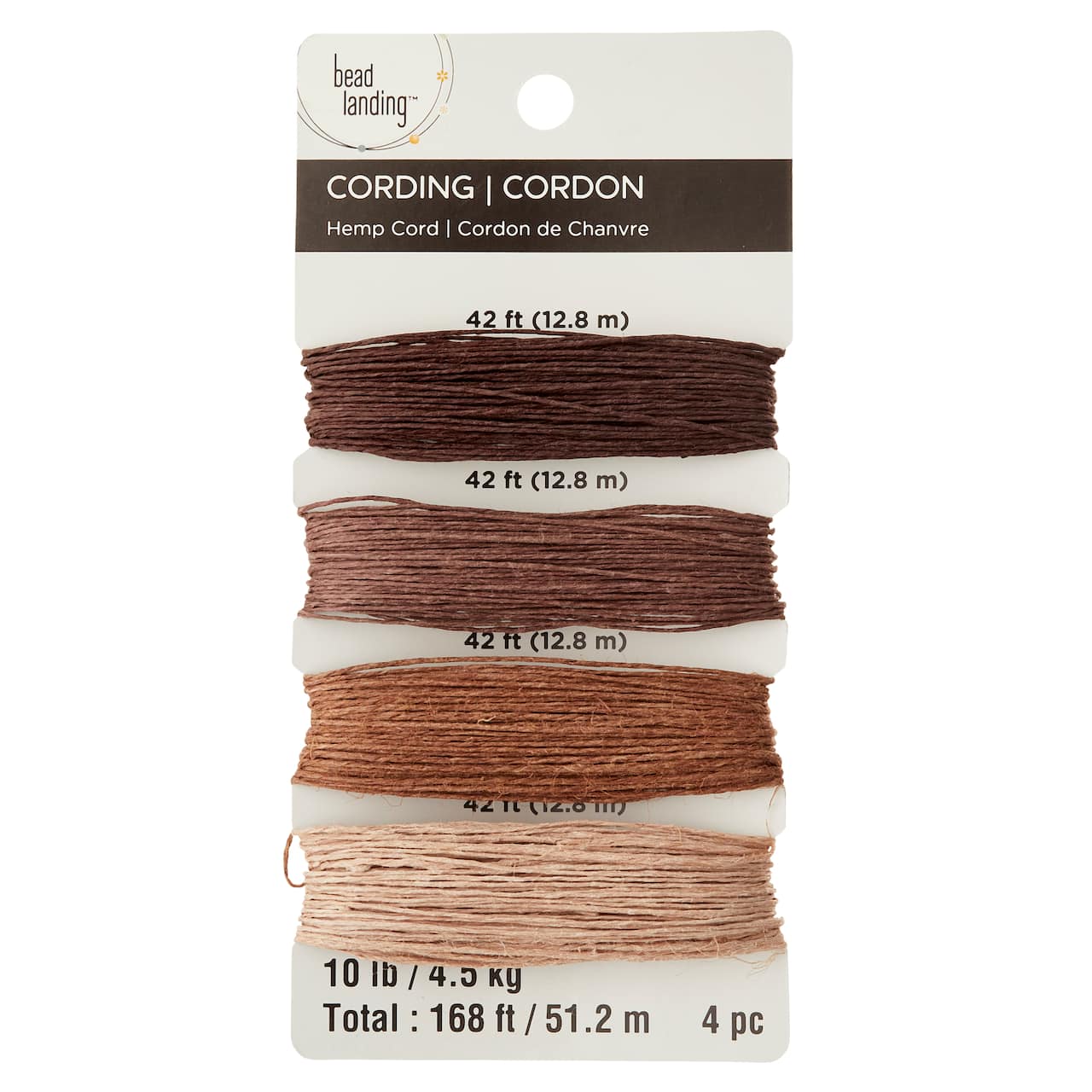 12 Packs: 4 ct. (48 total) 10lb. Natural Hemp Cord by Bead Landing™